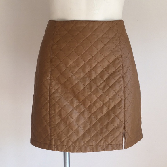 Dresses & Skirts - Leather Quilted Skirt NWT